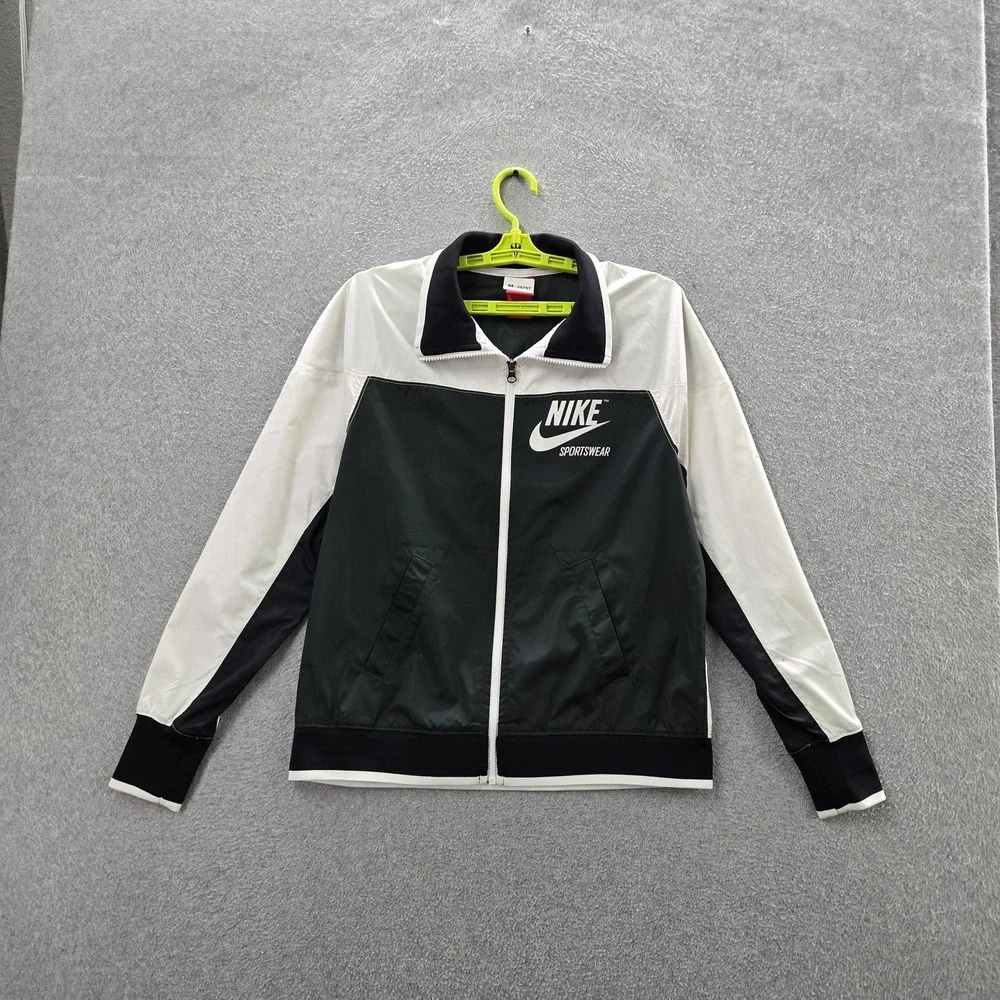 Nike Women Jacket S White Colorblock Activewear NSW Archieve Track READ